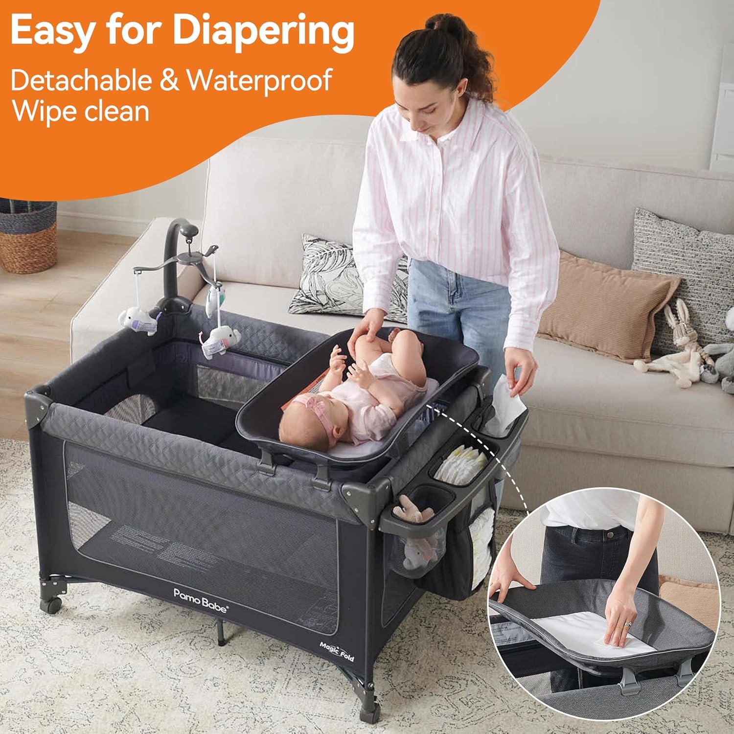 Pamo Babe 3-in-1 Baby Playard  Basic Magic Fold