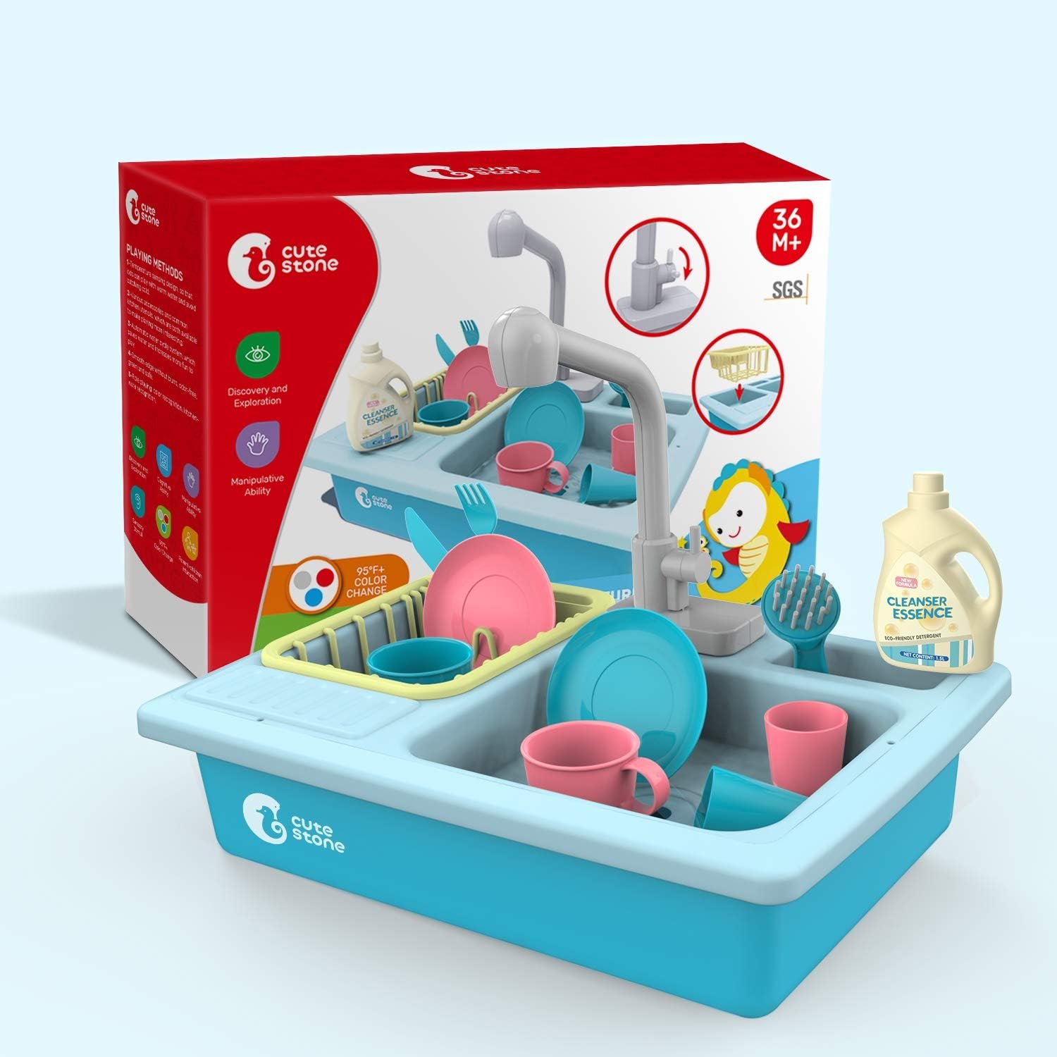 CUTE STONE Color Changing Kitchen <br> Sink Toys - Image 6