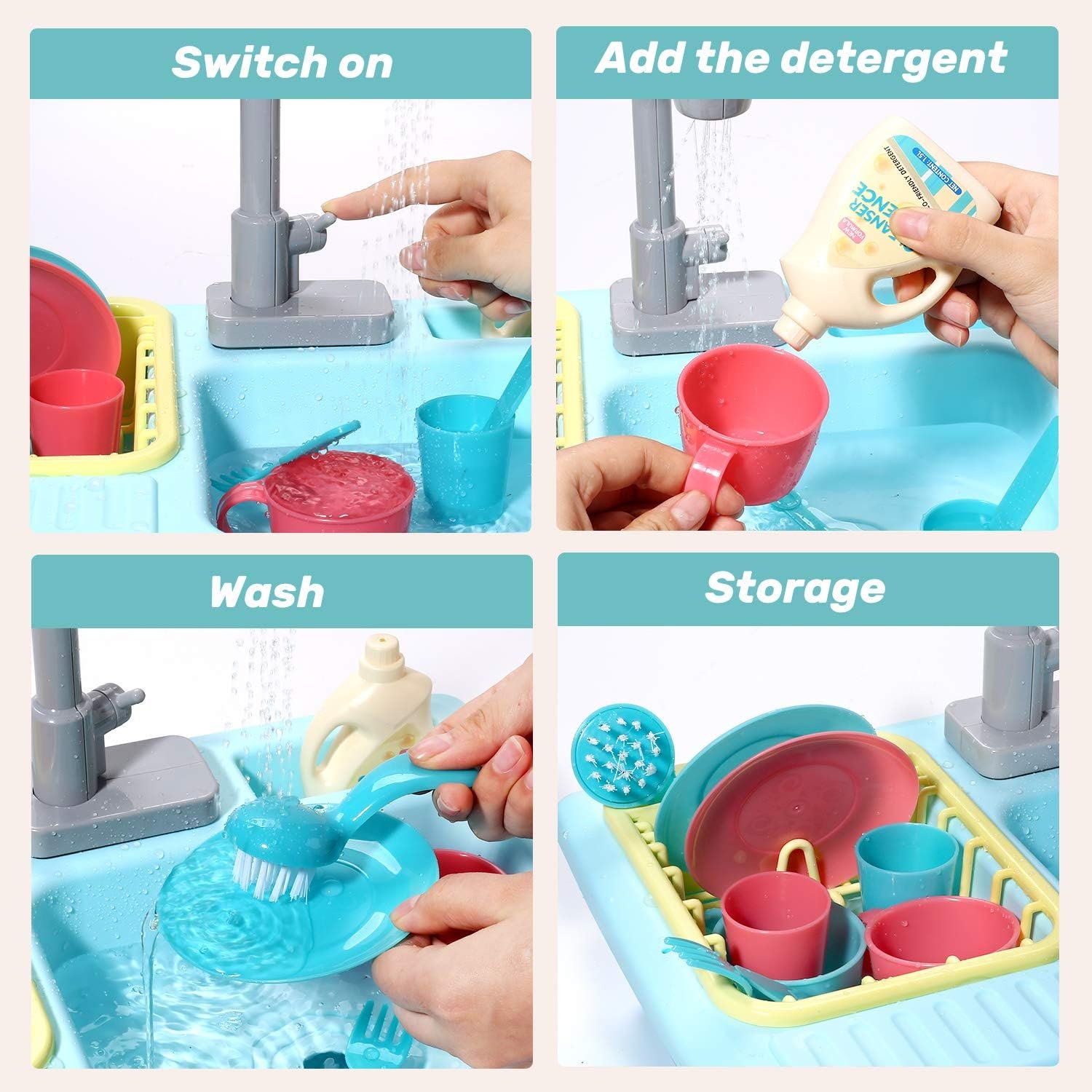 CUTE STONE Color Changing Kitchen  Sink Toys