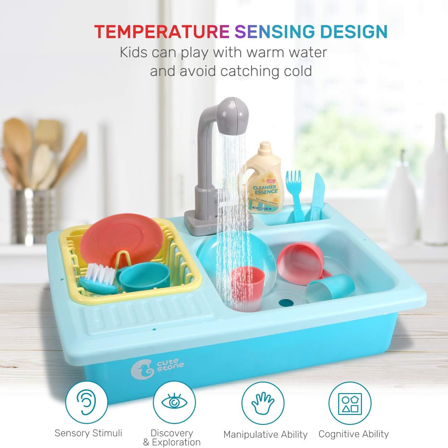 CUTE STONE Color Changing Kitchen <br> Sink Toys - Image 3