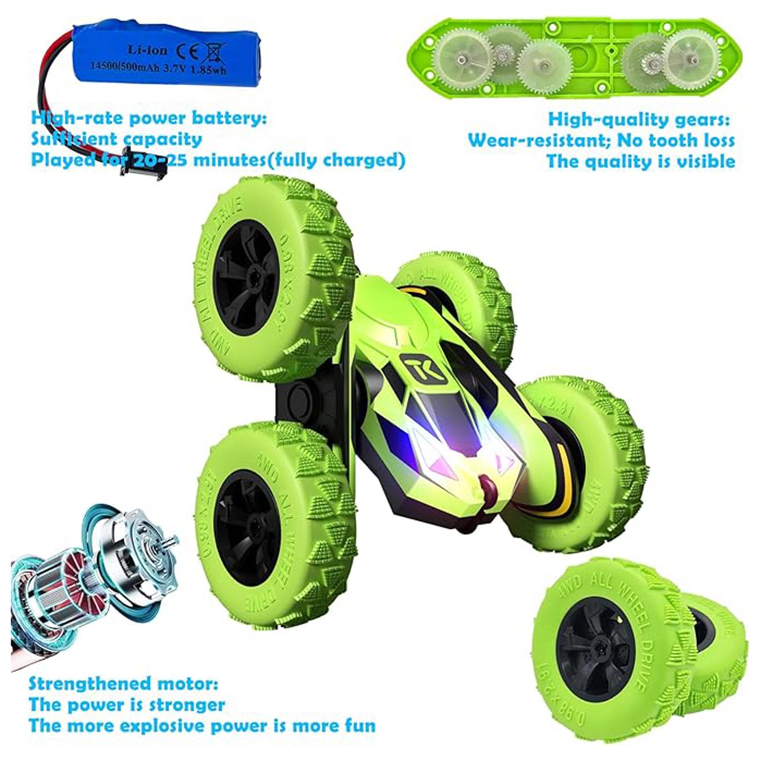 Threeking RC Stunt Cars Remote Control Car, Double-Sided Driving 360 - Image 10
