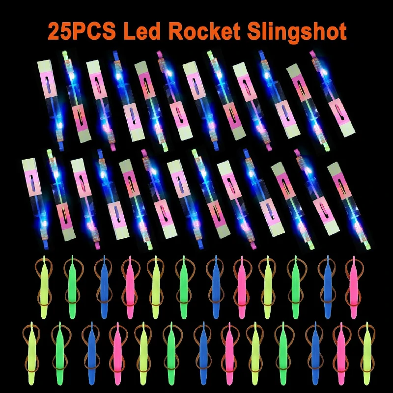 25 Sets LED Flying Set, 25 Slingshot+25 Glow Helicopter - Image 3