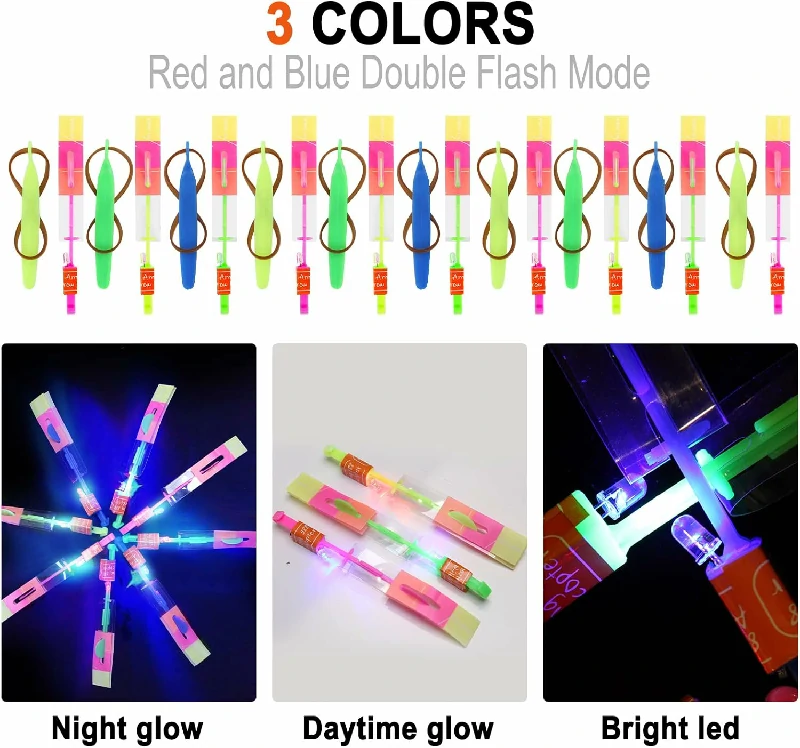 25 Sets LED Flying Set, 25 Slingshot+25 Glow Helicopter - Image 4