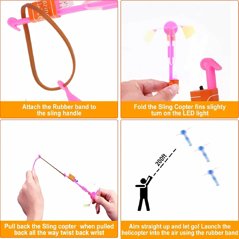 25 Sets LED Flying Set, 25 Slingshot+25 Glow Helicopter - Image 6