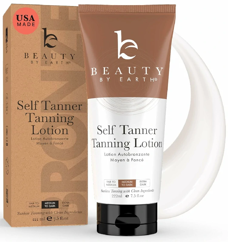Beauty by Earth Self Tanner – USA Made with Natural & Organic Ingredients