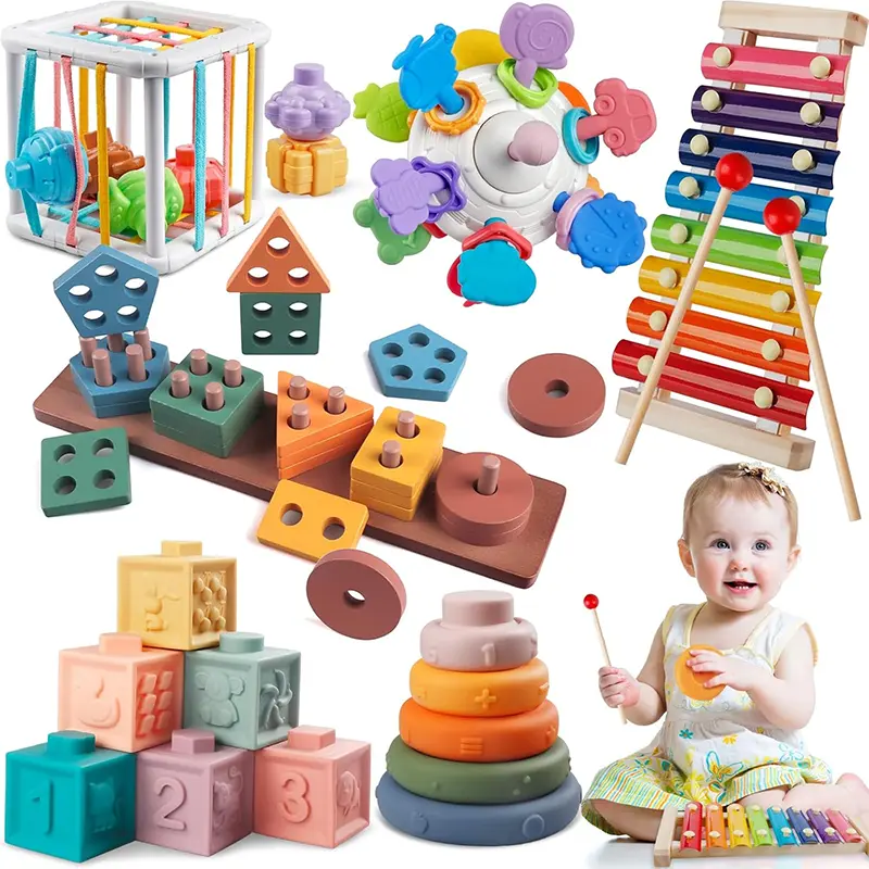 6 in 1 Montessori Baby Toys for 1 + Year Old, Infant Sensory