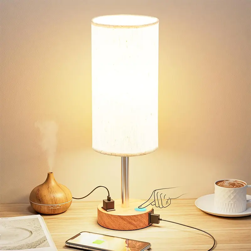 Bedside Table Lamp for Bedroom 3 Way Dimmable Touch lamp