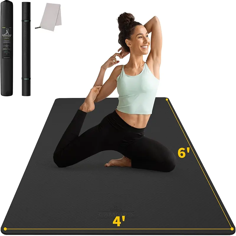 CAMBIVO Large Yoga Mat (6’x 4′), Extra Wide Workout Mat for Men and Women