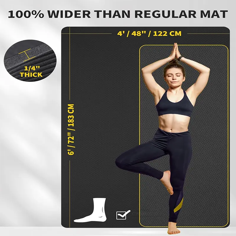 CAMBIVO Large Yoga Mat (6'x 4'), Extra Wide Workout Mat for Men and Women - Image 9