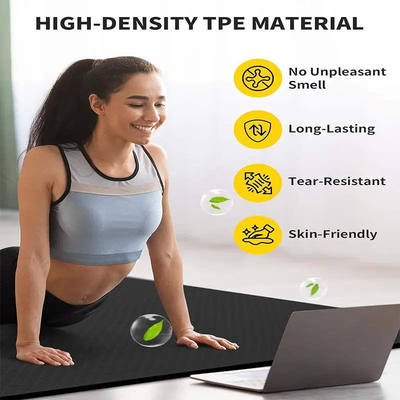 CAMBIVO Large Yoga Mat (6'x 4'), Extra Wide Workout Mat for Men and Women - Image 6