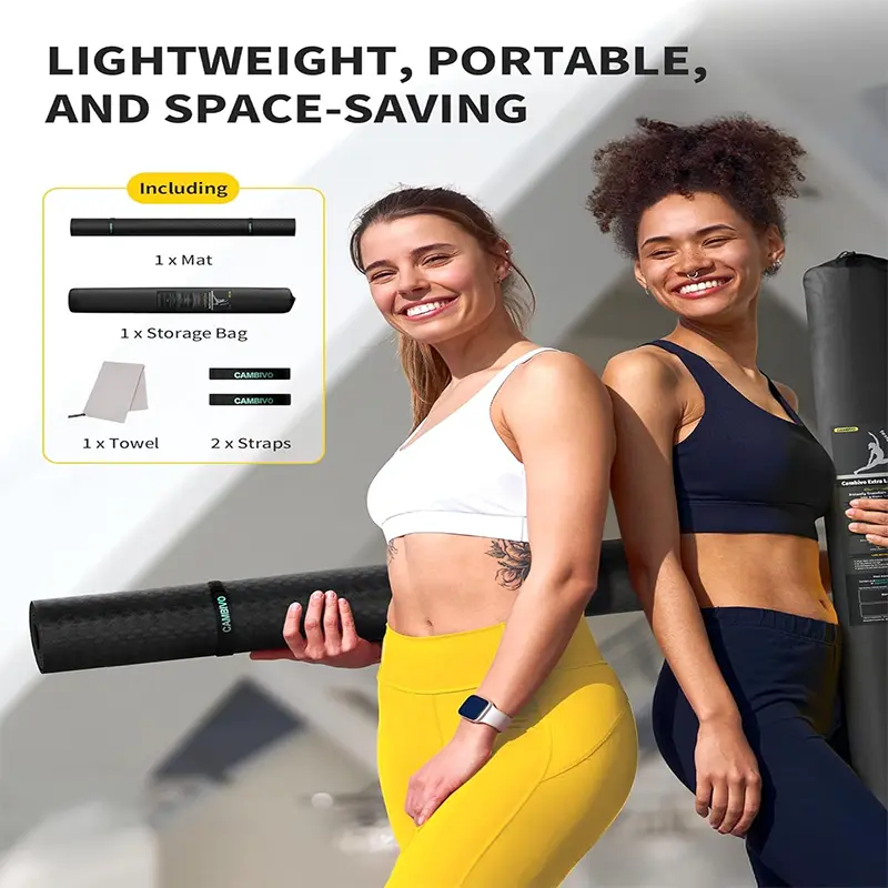 CAMBIVO Large Yoga Mat (6'x 4'), Extra Wide Workout Mat for Men and Women - Image 5