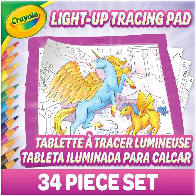 Crayola Light Up Tracing Pad – Pink, Writing & Drawing Art Kit