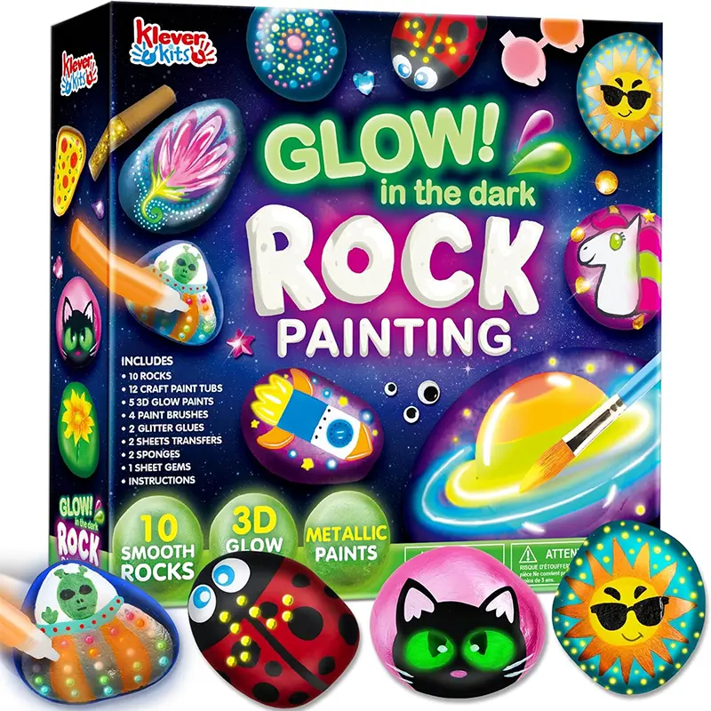 JOYIN Rock Painting Kit- Glow in The Dark Rock Kit