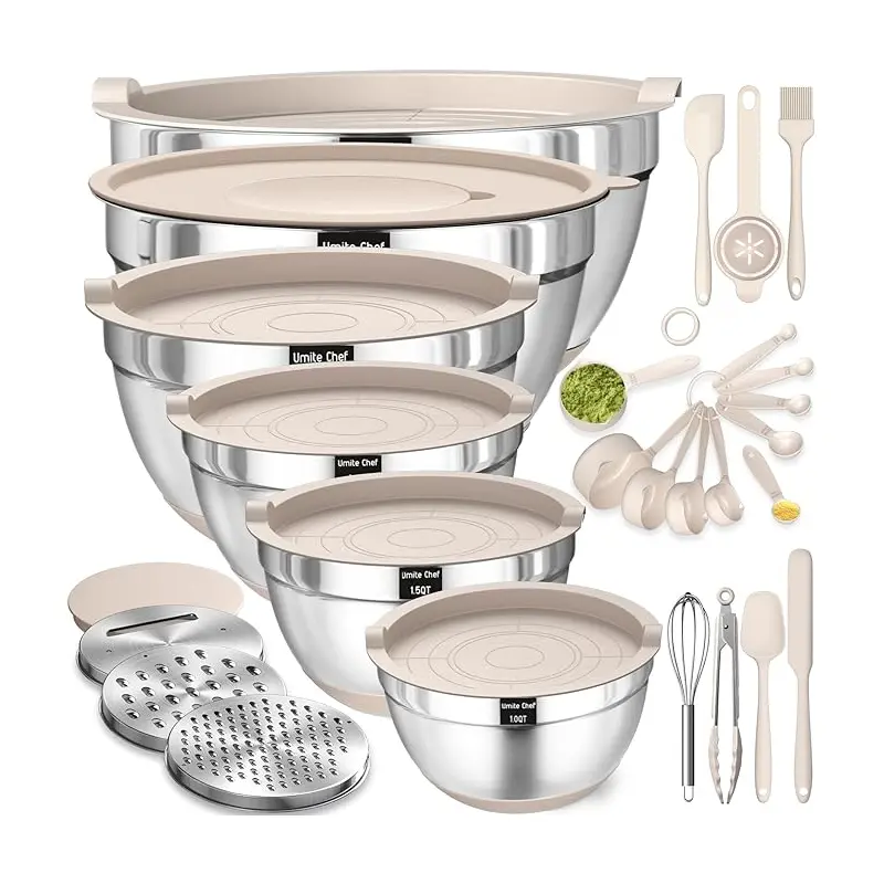 Mixing Bowls with Airtight Lids Set- 26PCS Stainless Steel