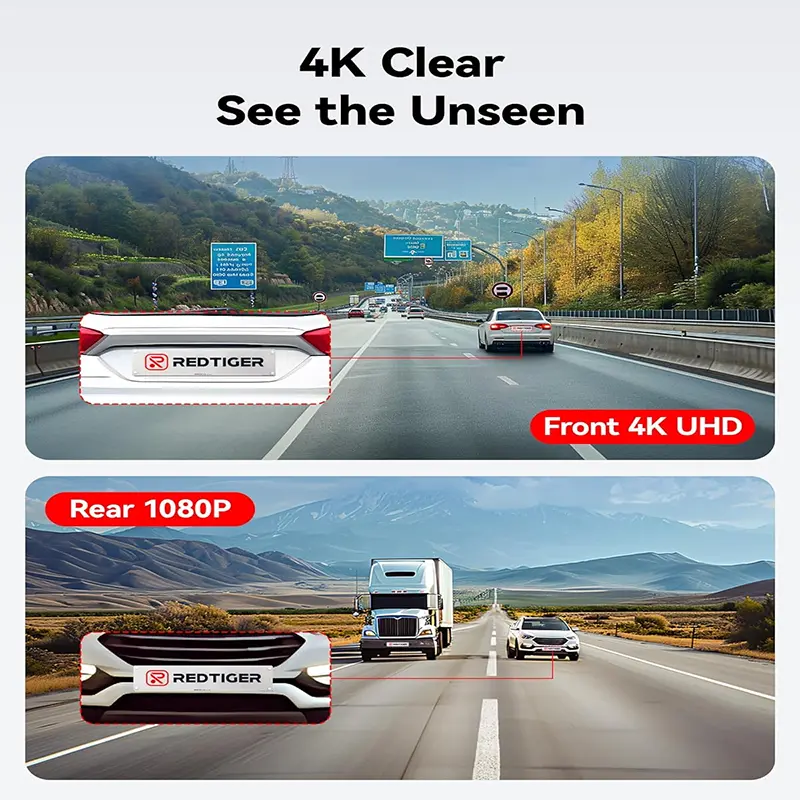 REDTIGER Dash Cam Front Rear, 4K/2.5K Full HD Dash Camera for Cars - Image 9