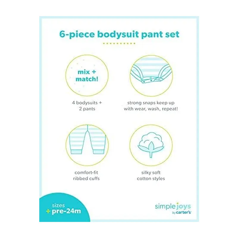 Simple Joys by Carter's baby-girls 6-piece Bodysuits - Image 4