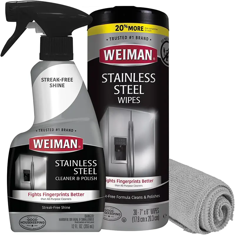Weiman Stainless Steel Cleaner Kit, Removes Fingerprints
