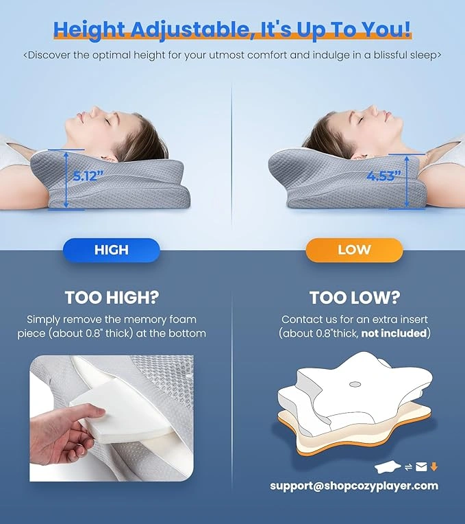 Ultra Pain Relief Cooling Pillow for Neck Support, Adjustable Cervical Pillow Cozy Sleeping - Image 5