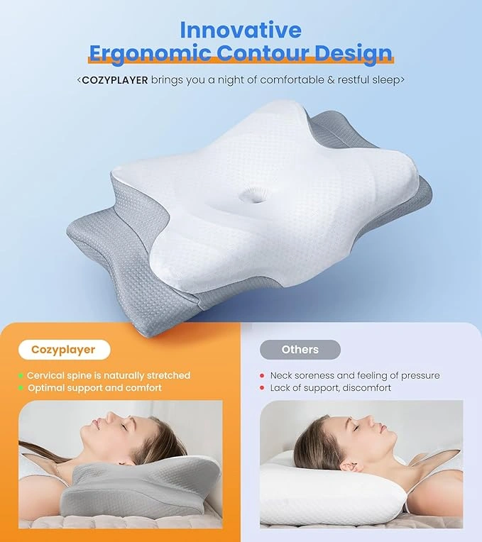 Ultra Pain Relief Cooling Pillow for Neck Support, Adjustable Cervical Pillow Cozy Sleeping - Image 7