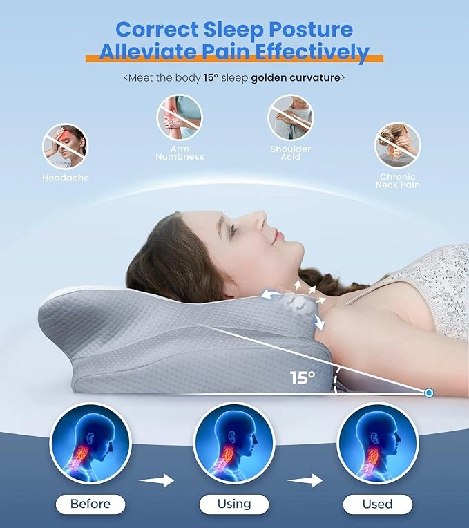 Ultra Pain Relief Cooling Pillow for Neck Support, Adjustable Cervical Pillow Cozy Sleeping - Image 6