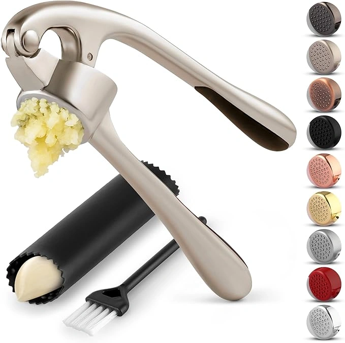 Zulay Kitchen Premium Garlic Press Set – Rust Proof & Dishwasher Safe