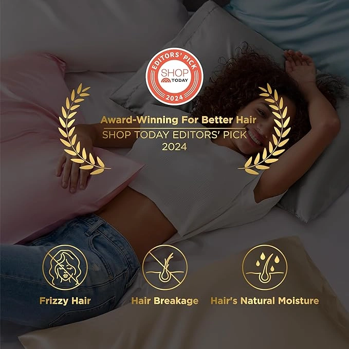 Bedsure Satin Pillowcases, Similar to Silk Pillow Cases Queen Size Set of 2 - Image 7