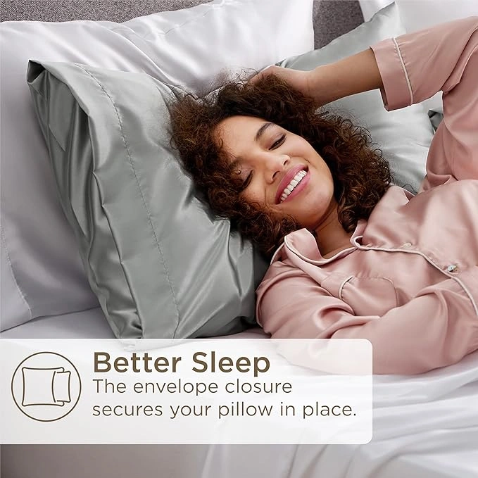 Bedsure Satin Pillowcases, Similar to Silk Pillow Cases Queen Size Set of 2 - Image 4