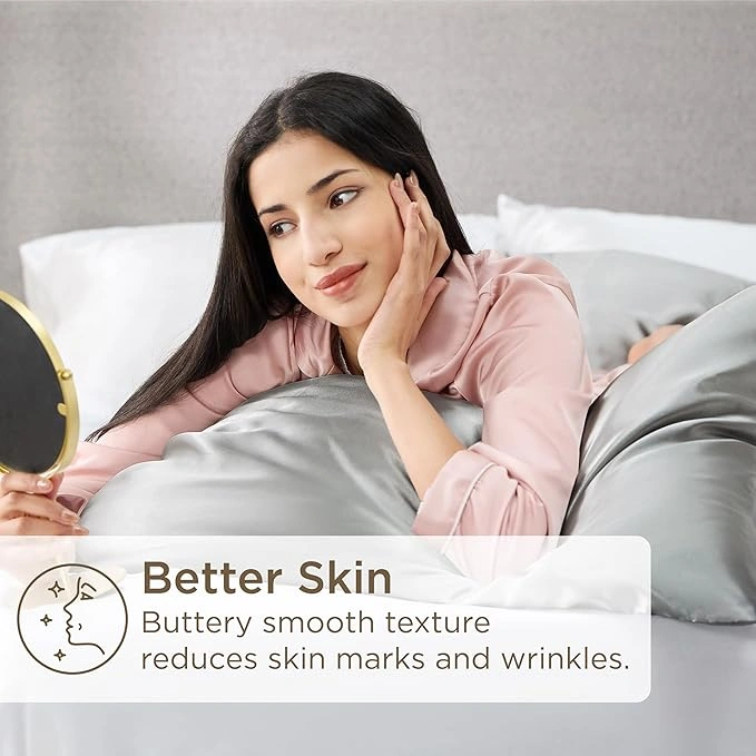 Bedsure Satin Pillowcases, Similar to Silk Pillow Cases Queen Size Set of 2 - Image 5