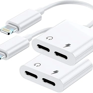 [Apple MFi Certified] 2PACK Dual Lightning Headphone Adapter