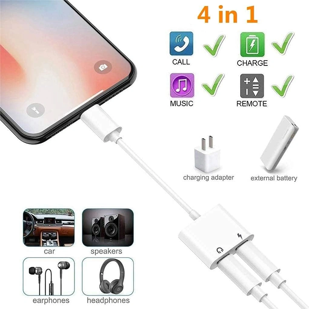 iPhone Headphones Adapter & Splitter, 2 in 1 Dual Lightning Charger Cable - Image 7