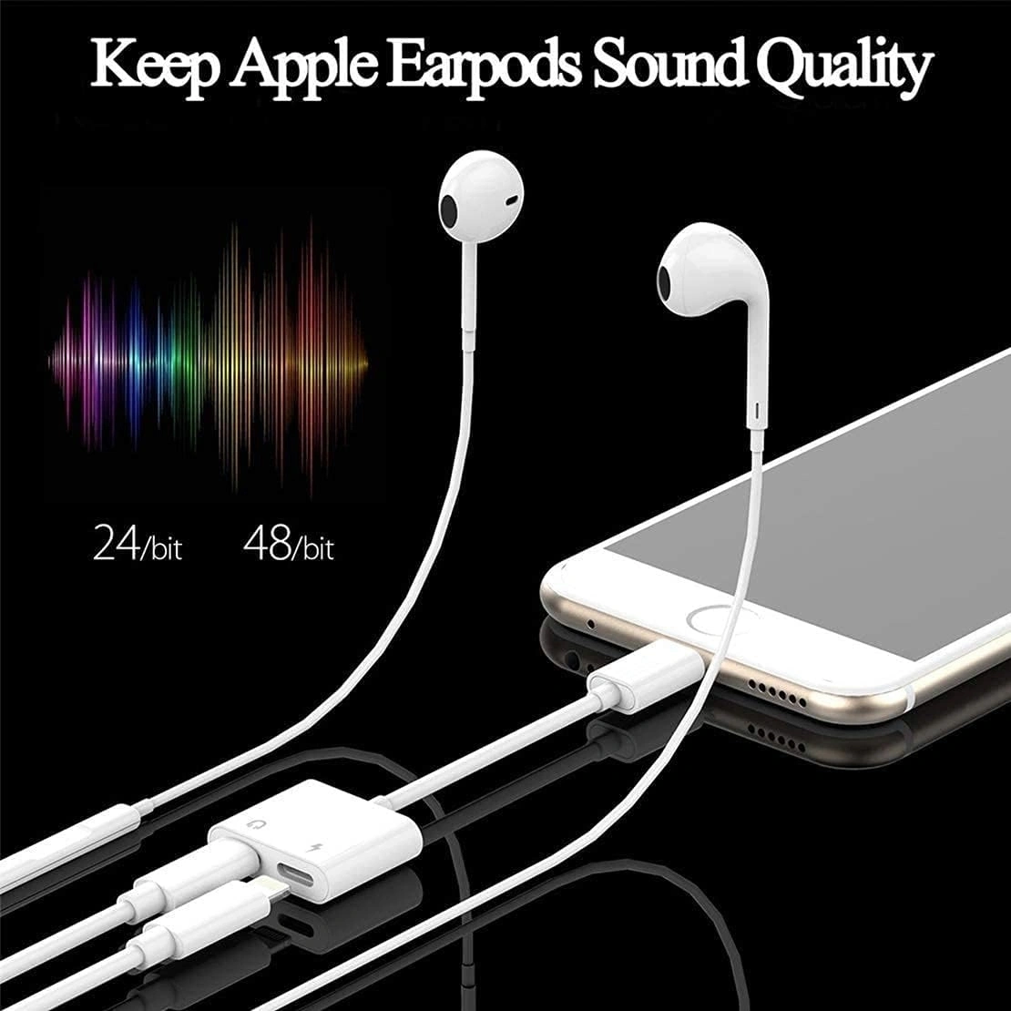 iPhone Headphones Adapter & Splitter, 2 in 1 Dual Lightning Charger Cable - Image 4