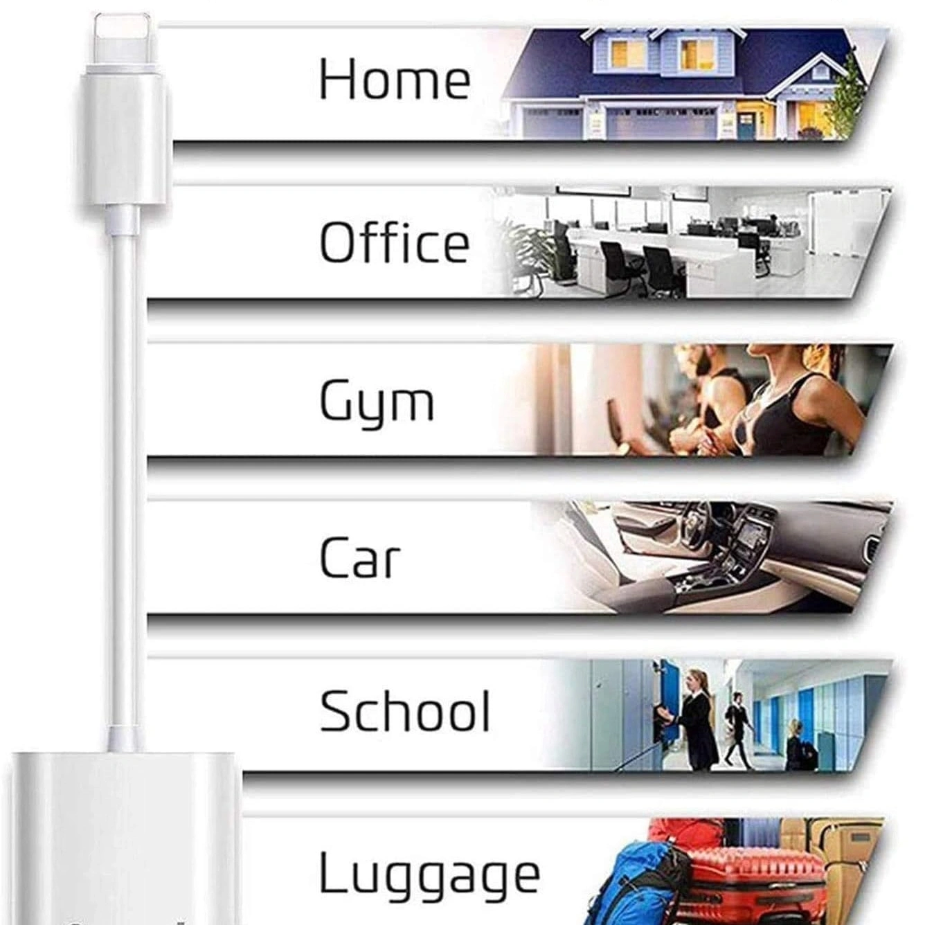 iPhone Headphones Adapter & Splitter, 2 in 1 Dual Lightning Charger Cable - Image 2