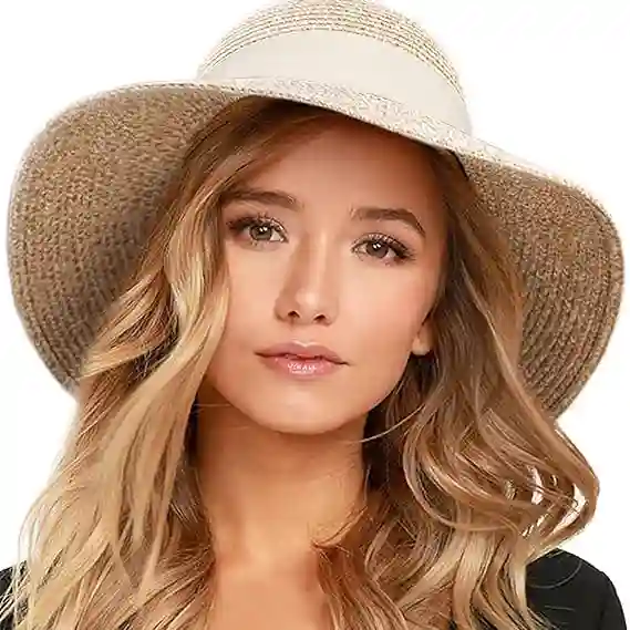 FURTALK Womens Beach Sun Straw Hat UV UPF 80+