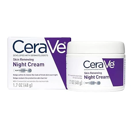 CeraVe Skin Renewing Night Cream, Niacinamide, Peptide Complex