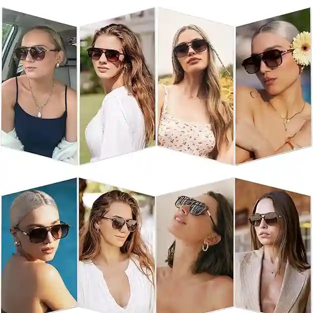 SOJOS Retro Aviator Sunglasses for Women Men - Image 7
