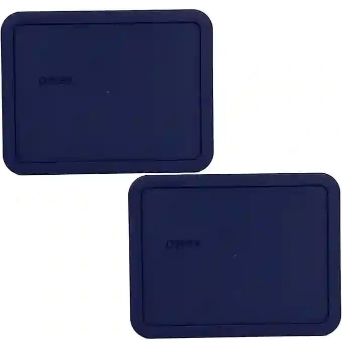 Pyrex Blue 6-cup RECTANGULAR Plastic Cover 7211-PC, 2 pack