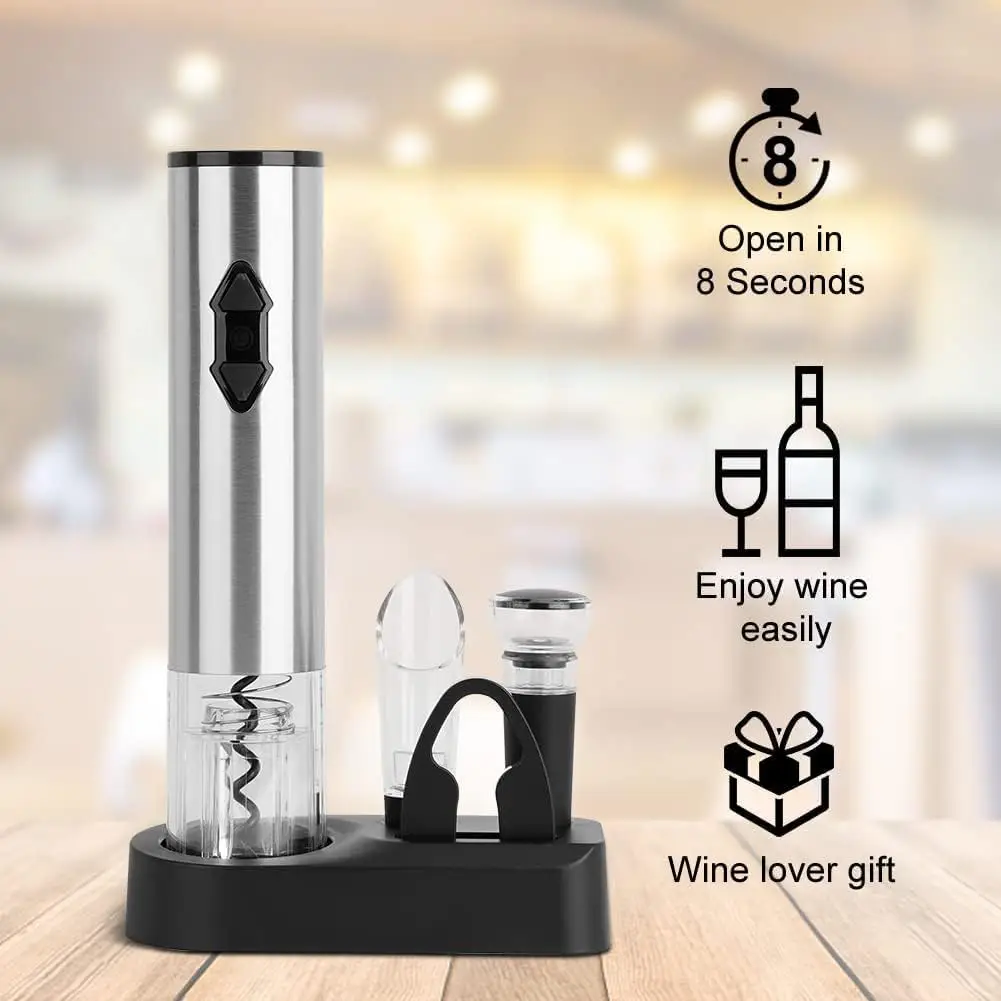 CIRCLE JOY 5-in-1 Electric Wine Opener Gift Set Stainless Steel - Image 5