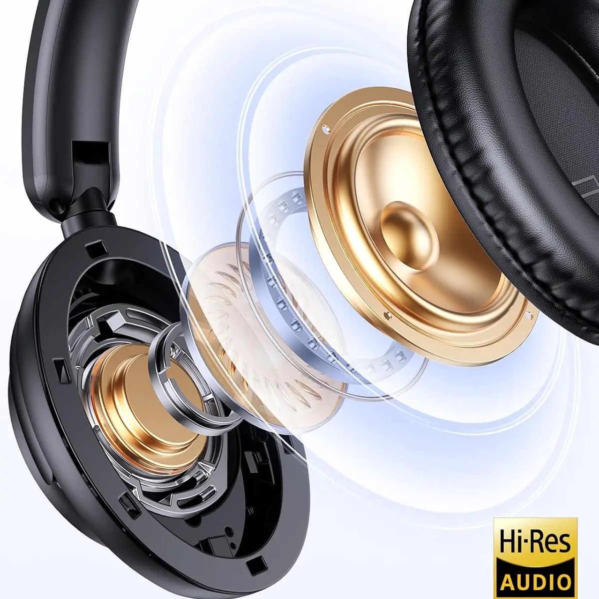 TAGRY Hybrid Active Noise Cancelling Headphones 100H Playtime Wireless - Image 4