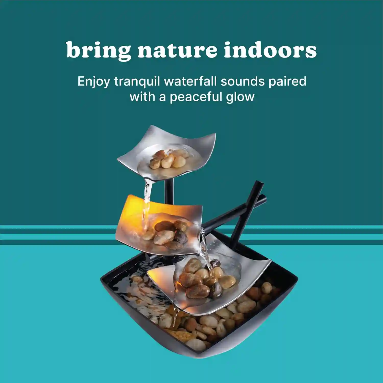 Homedics Tabletop Water Fountain, Home Décor Soothing Sound Machine - Image 4