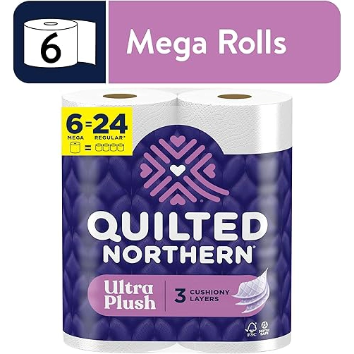 Quilted Northern Ultra Plush Toilet Paper, 6 Mega Rolls
