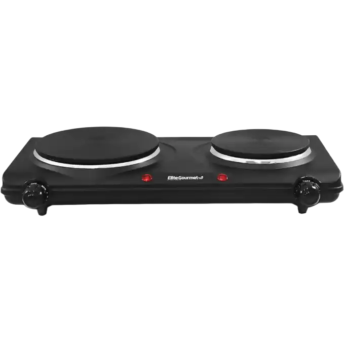Elite Gourmet EDB-302BF Countertop Double Cast Iron Burner