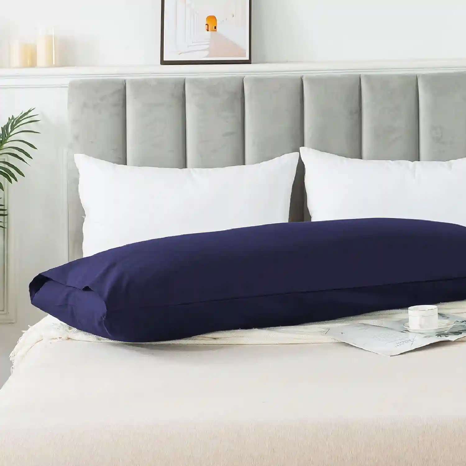 WhatsBedding Body Pillow Cover Cotton Fabric, Long Pillowcase Breathable - Image 6