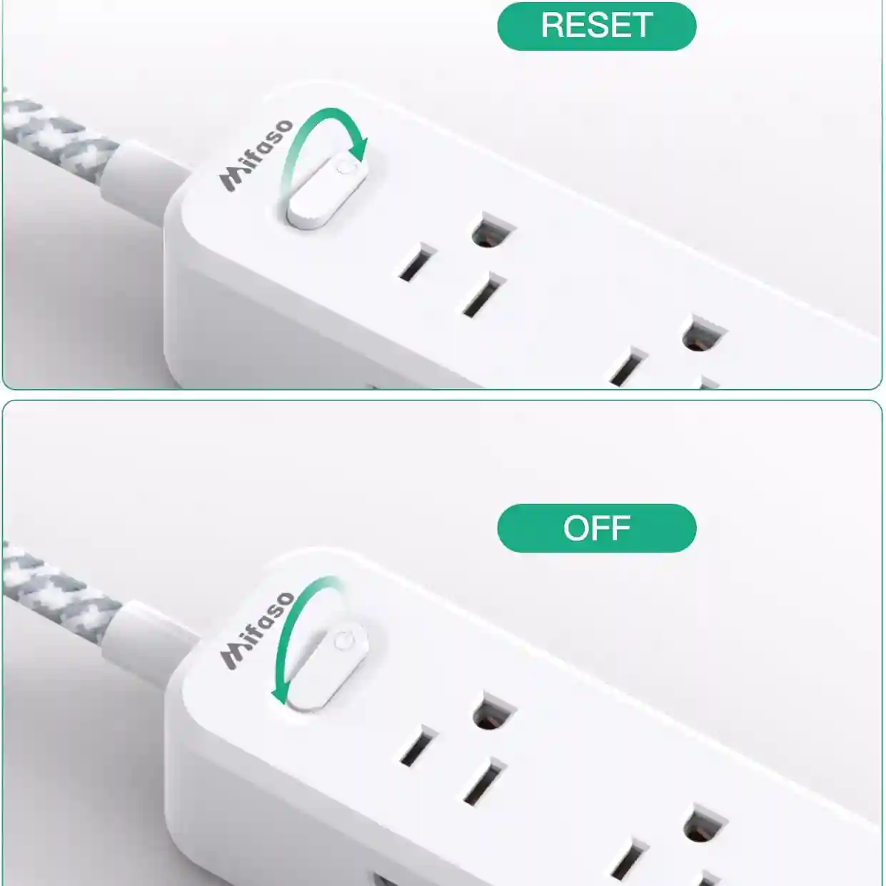 Extension Cord 15 ft, Surge Protector Power Strip, Long Extension Cord - Image 2