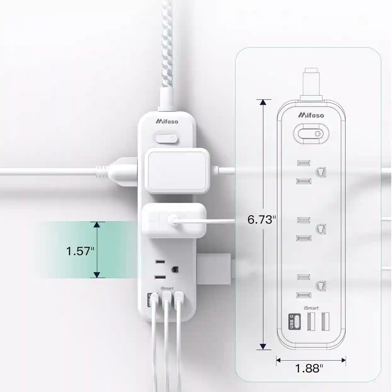 Extension Cord 15 ft, Surge Protector Power Strip, Long Extension Cord - Image 5