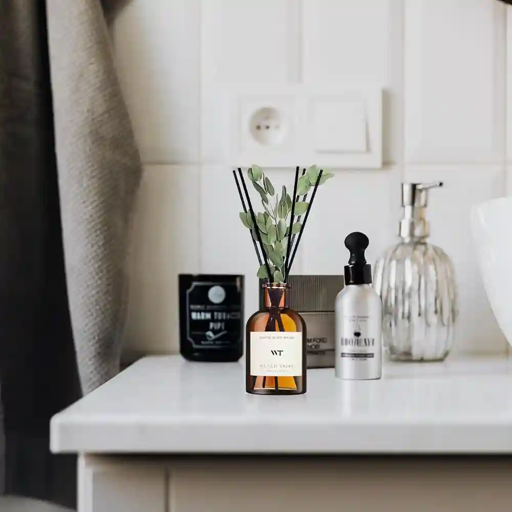 WEALD TRIBE Flower Reed Diffuser Set Eucalyptus & Lavender Scent For Bathroom - Image 2