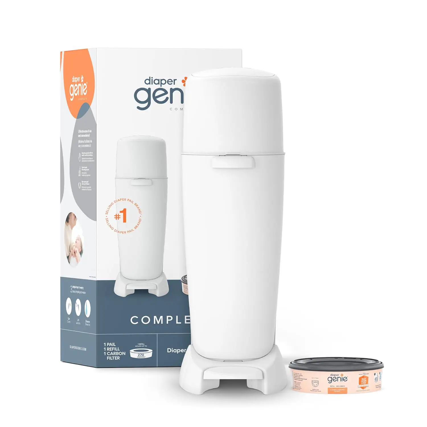 Playtex Diaper Genie Complete Pail with Built-In Odor Controlling Antimicrobial