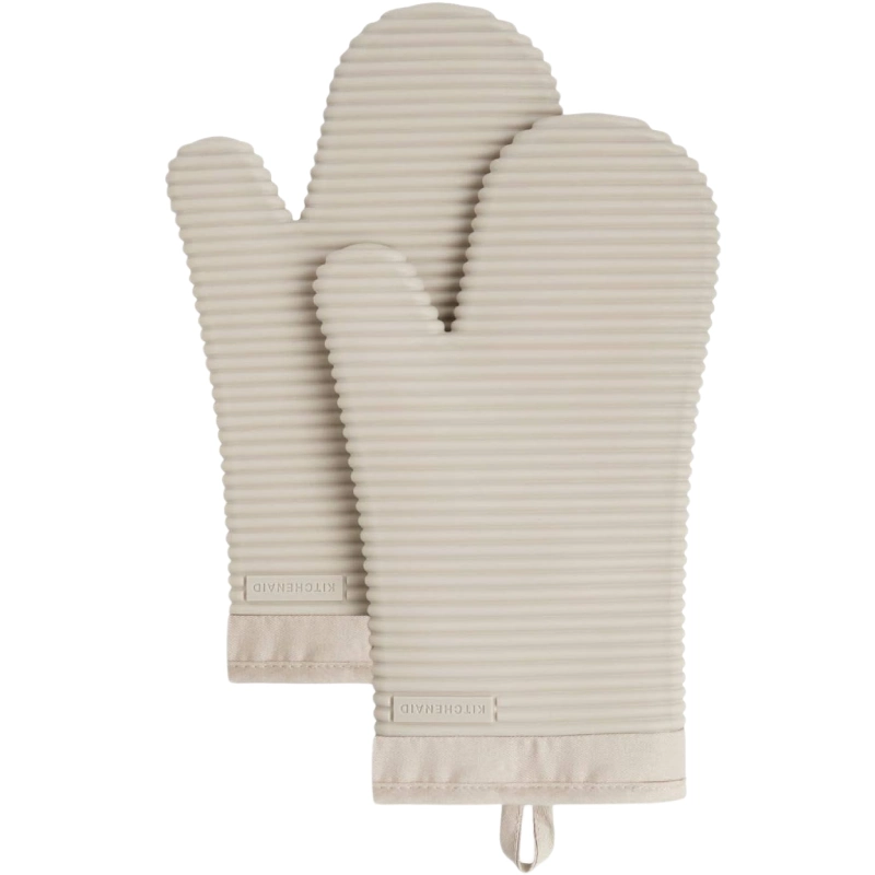 KITCHENAID Ribbed Soft Silicone Oven Mitt 2-Pack Set