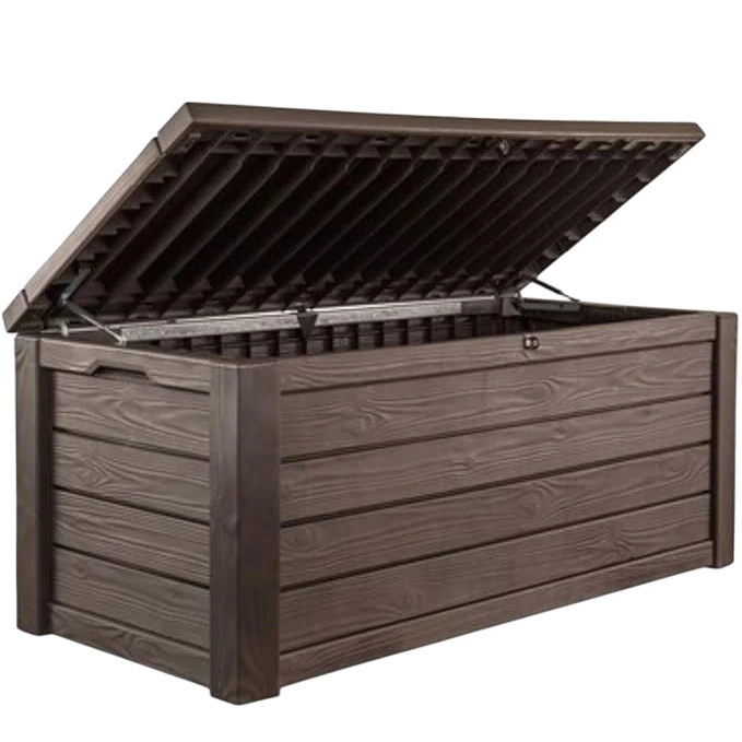 Keter Westwood 150 Gallon Deck Box Organizer, Doubles as 2-Person Bench Seat
