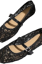 MakeMeChic Women's Lace Mesh Ballet Flats Comfortable Summer Dressy Flats Square Closed Toe Shoes